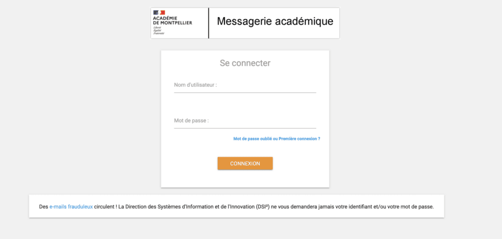 messagerie académique